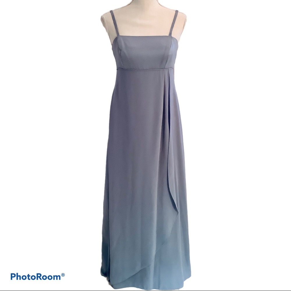 Alfred Angelo Dusty Blue Spaghetti Strap Evening Gown